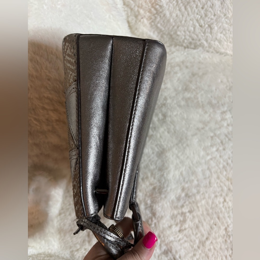 Michael Kors Adele Medium Metallic Silver Patchwo… - image 7